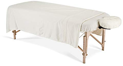 EARTHLITE Massagetisch Bezug Set Flanell PRO - Knitterfrei & Warm, Laken, Decke & Kopfstützbezug für Massageliegen (3-teilig)