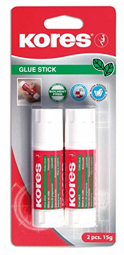 Kores - Glue Stick - Strong Hold White Adhesive, Safe, Non-Toxic - Craft Glue, School & Office Supplies - Pack of 12x 8g