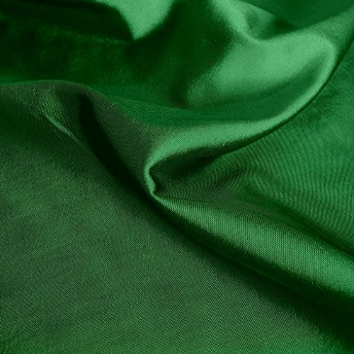 TOLKO Taft Stoff Meterware | Kleid Kostüm Gardine Vorhang | edel Changierend glänzend farbintensiv | Taft Stoffe zum Nähen Dekorieren für Deko Schals Tischdecken Store Husse Dekostoff (Dunkel Grün)