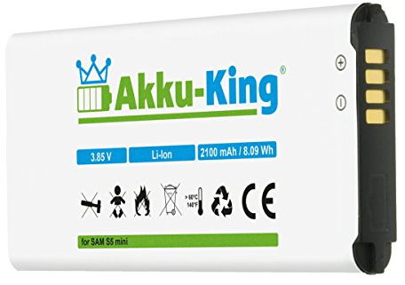 Akku-King Akku kompatibel mit Samsung EG-BG800BBE - Li-Ion 2100mAh - für Galaxy S5 Mini, DuoS SM-G800F, S5 Dx SM-G800H, SM-G800Y