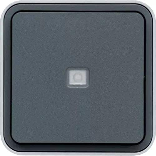 HAGER (KNX+DOM) - Hager cubyko - Pulsador estanca con indicador luminoso superficie gris