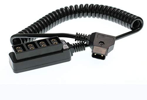 Tap Connectors D 4 Port to Your Tap B, Female P Hub Adapter Splitter for Photography Kit Power (4-Port-zu-Dtap-Spiralkabel)