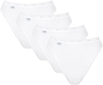 Sloggi Womens Basic+ Cotton Rich Tai Brief 4 Pack Black or White