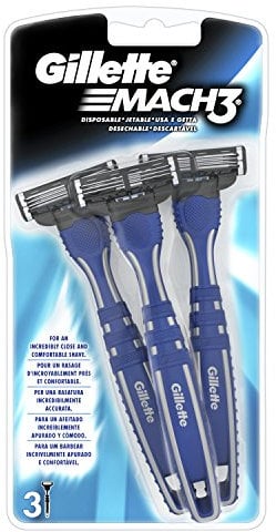 Gillette Mach3 Bartschneider für Herren, freihändiger Rasierer, 3 Rasierklingen mit 3 Klingen, einfaches Ausspülen, sehr gutes Gleiten mit Gleitgel, bis zu 15 Rasuren mit 1 Scherkopf, Einweg und