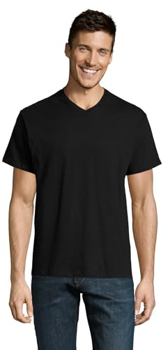 Sols - Victory - Herren V-Neck-T-Shirt , Deep black , L