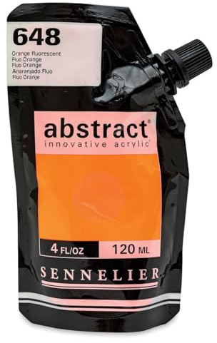 Sennelier Abstract Innovative Acrylic Artist Paint Pouch 120ml (648 Fluorescent Orange)