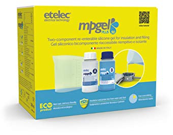 0.500 Liter MPGEL Kit, Zweikomponenten-Silikon-Isoliergel, Fülldichtungen Boxen Ableitungskästen UP1 KV, Pack 2 Flaschen 250 ml