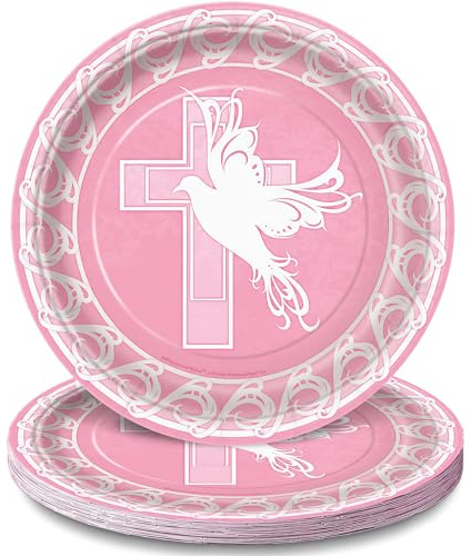 Unique Party Ballon zur Taufe, Motiv: Taube, rosa
