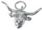 Longhorn Head Sterling Silber Charm .925 x 1 Long Horn Heads Charms