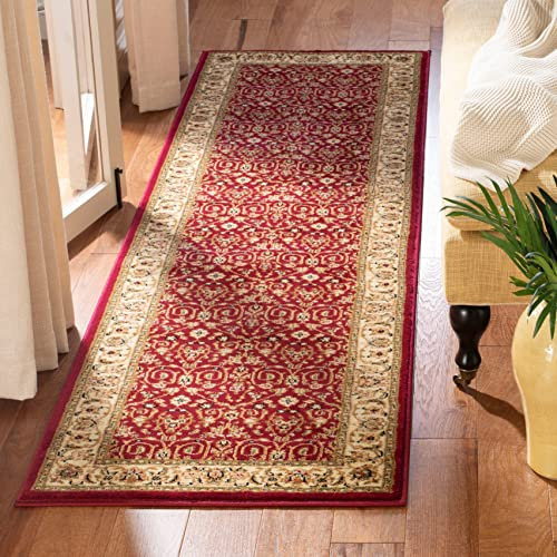 SAFAVIEH Lyndhurst Collection Runner Rug - 2'3 x 10', Red & Ivory, Traditional Oriental Design, Non-Shedding & Easy Care, Ideal for High Traffic Areas in Living Room, Bedroom (LNH312A)