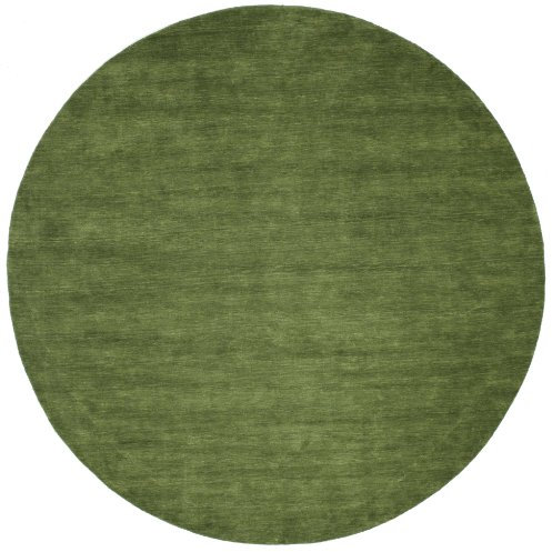 RugVista, Handloom, Teppich, Mittelflor, ∅ 150 cm, Rund, Wolle, Flur, Schlafzimmer, Küche, Wohnzimmer, Grün, Olivgrün