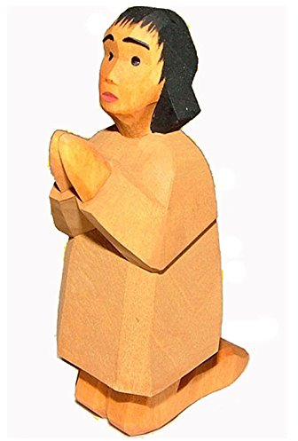 Lotte Sievers-Hahn Hirte kniend beige Krippenfigur mit Baumwollbeutel
