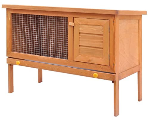 vidaXL Holz Kaninchenstall 1 Ebene Hasenstall Kleintierstall Kaninchenkäfig
