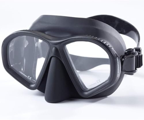 SHERWOOD SCUBA Onyx Low Volume Adult Diving Mask, Black/Dual Lens/Spearfishing