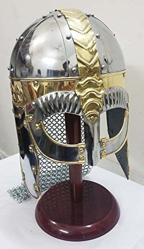 Medieval Replicas Casque médiéval/viking avec cotte de mailles