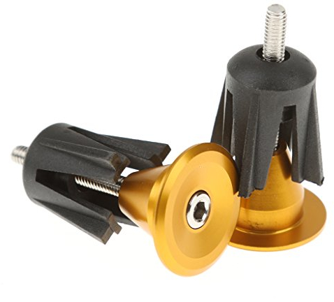 Generic 1 Paar Fahrradgriffe Stecker Lenkerstopfen Endstopfen - Aluminium, Farbe Auswählbar - Gold
