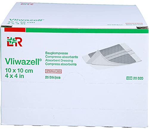 Vliwazell hochsaugfähige Universalkompresse steril 10 cm x 10 cm, 25 St. Kompressen