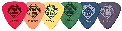 Fire Stone 523873 Plektrum/Pick Delrin Tex, 351 Form, angeraute Ausführung, 0,73 mm, gelb, 12 Stück