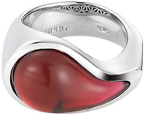 Esprit Damen-Ring drip drop 1 Glasperle pink Edelstahl Gr. 18 S.ESRG11567C180