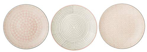 Bloomingville Teller Cécile, rosa grau, Keramik, 3er Set, 25 cm