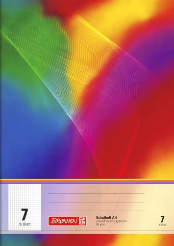 papieto Schulheft/Schreibheft/Rechenheft (Din A4 / 16 Blatt) LINEATUREN FREI WÄHLBAR (Lineatur 7)