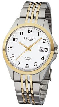 Regent Herren-Uhren Analog Quarz One Size Edelstahl 87600033