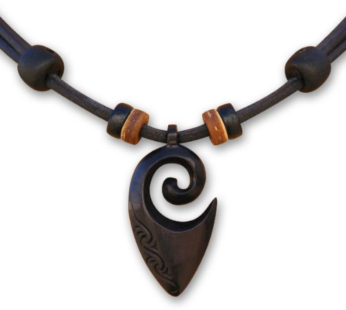 HANA LIMA Lederkette Halskette Freundschaftskette handgefertigt Koru Maori Neuseeland Herrenhalskette Damenhalskette