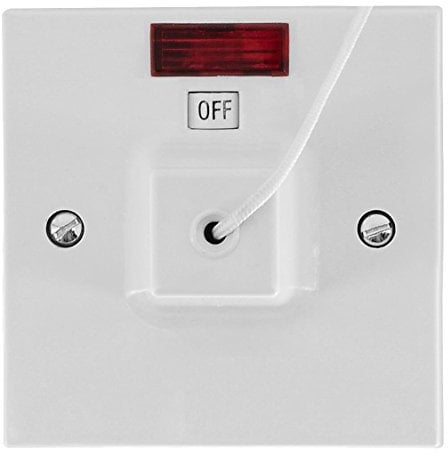 Merriway BH02678 Ceiling Pull Cord Switch 45A with Neon Indicator-1 Pcs, White