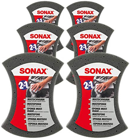 6x SONAX MULTISCHWAMM AUTOSCHWAMM MULTI AUTO SCHWAMM REINIGUNG WASCHEN 2 IN 1