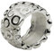 SILBERMOOS Damen Ring Bandring Kreis-Struktur breit matt glänzend massiv 925 Sterling Silber, Größe:54