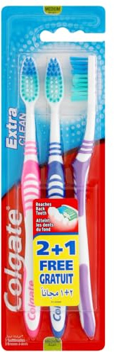 Colgate Extra Clean Toothbrush Medium pack of 2 + 1