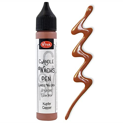 Viva Decor Wachs Pen 28ml (Kupfer) Premium Candle Liner & Wax-Pen - Ideal für individuelle Kerzengestaltung - Hochwertiger Wachs-Stift zum Anmalen, Verzieren & Personalisieren