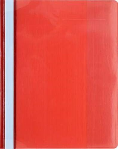 Exacompta 439903B Premium Schnellhefter. Aus PVC-Folie für DIN A4 kaufmännische Heftung mit Beschriftungsstreifen Hefter Ideal für Büro und Schule rot