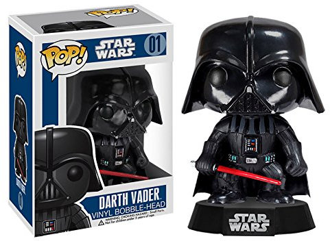 Star Wars Pop! Vinyl Wackel- Figur 01 Darth Vader Hersteller: Funko. Kommt in schöner Geschenkbox mit Sichtfenster.