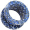 Piercingfaktor Flesh Tunnel Ear Plug Ohr Piercing Schraub Edelstahl plattiert mit Farbspritzer Blau Weiß 16mm