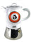 Moka Consorten Espressokocher »Carina biliardo« | Edelstahl und weißes Porzellan | Höhe: 18 cm | Füllmenge: 210 ml | Made in Italy