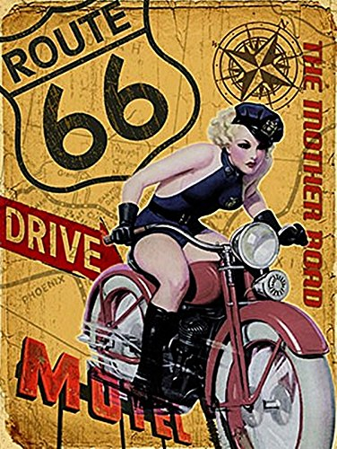 signs-unique Original Metall Schilder Route 66 – The Mother Road Metall Schild, groß 40 cm x 30 cm