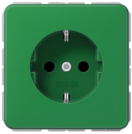 Jung 1520 BF GN Schuko Steckdose 16 A 250 V bruchsicher Serie CD grün, 250 V