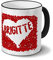 printplanet Tasse mit Namen Brigitte - Motiv Blumenherz - Namenstasse, Kaffeebecher, Mug, Becher, Kaffeetasse - Farbe Schwarz