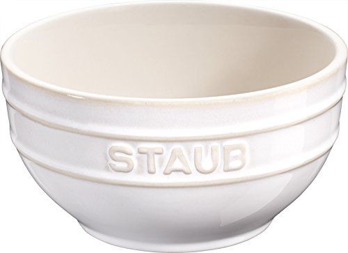 Lot de 6 saladiers ronds en céramique Blanc ivoire 14 cm