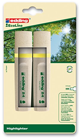Edding 4-24-2-1005 Textmarker Highlighter 24 EcoLine, nachfüllbar, gelb