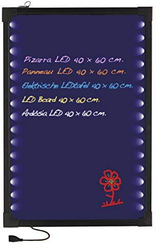 Lacor Lacor_39140 Pizarra Eléctrica Led, 40X60 Cm, Negro