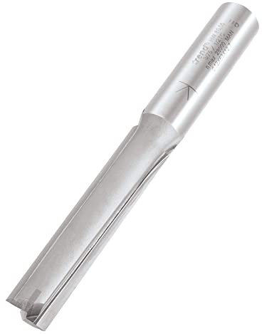 Trend Professional Straight Two Flute Router Cutter, 1/2 Inch Shank, 12mm Cut Diameter & 63mm Cut Length, Tungsten Carbide Tipped, 3/75X1/2TC