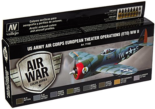 Acrylicos VallejoUs Air Corps European Theatre Operations ETO WWII Model Air Set,Grey