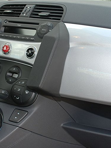 KUDA Handyhalterung passend für FIAT 500 ab 08/2007 - Telefonkonsole für Smartphones, Handy, Navi und mehr - Kunstlederkonsole, schwarz, 078265