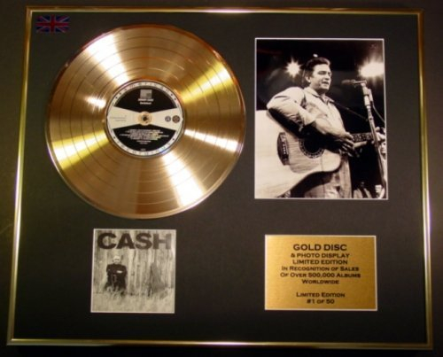 GOLD RECORD Johnny Cash CD/Schallplatte und Foto, goldfarben, limitierte Auflage