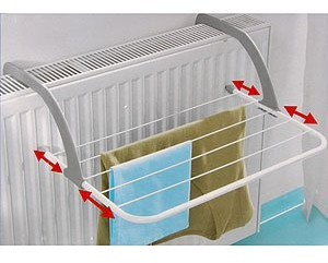 Gagitech 2788990 Radiator Airer With 5 Adjustable Arm For Drying Cloth, Max Temp 70c, 2. Grey W/ White Bars (Small)