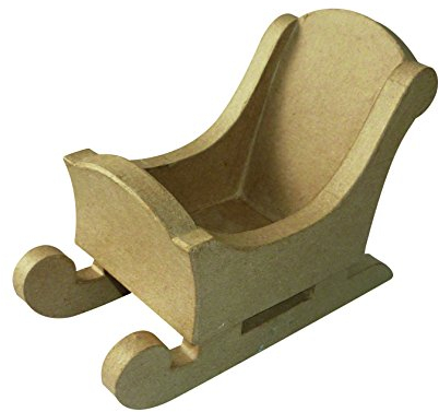 Decopatch Décopatch NO001O Schlitten für Rentier M aus Pappmaché, 19,5 x 10,2 x 15 cm, zum Verzieren, perfekt für Weihnachtsdeko, Kartonbraun