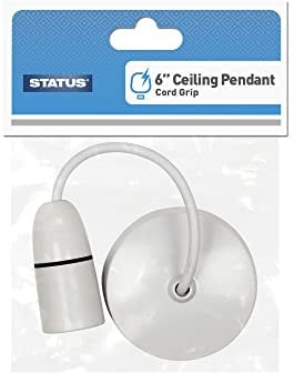 Status Ceiling Pendant Light Fitting | 6 Inch White Pendant Bayonet Light Bulb| S6INCPB4, Packaging May Vary