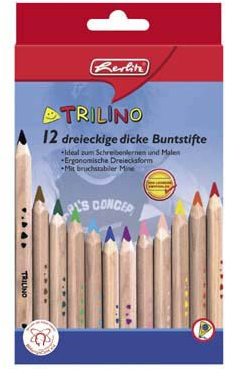 12 Herlitz Jumbo Dreikantbunstifte Trilino / farbsortiert